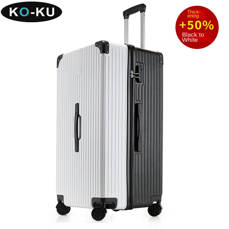 KO-KU  High-grade Aluminium Frame Suitcase ABS + PC Thickened Trolley Case 40/50/60 Large Capacity Luggage 28 Carry on suitcase