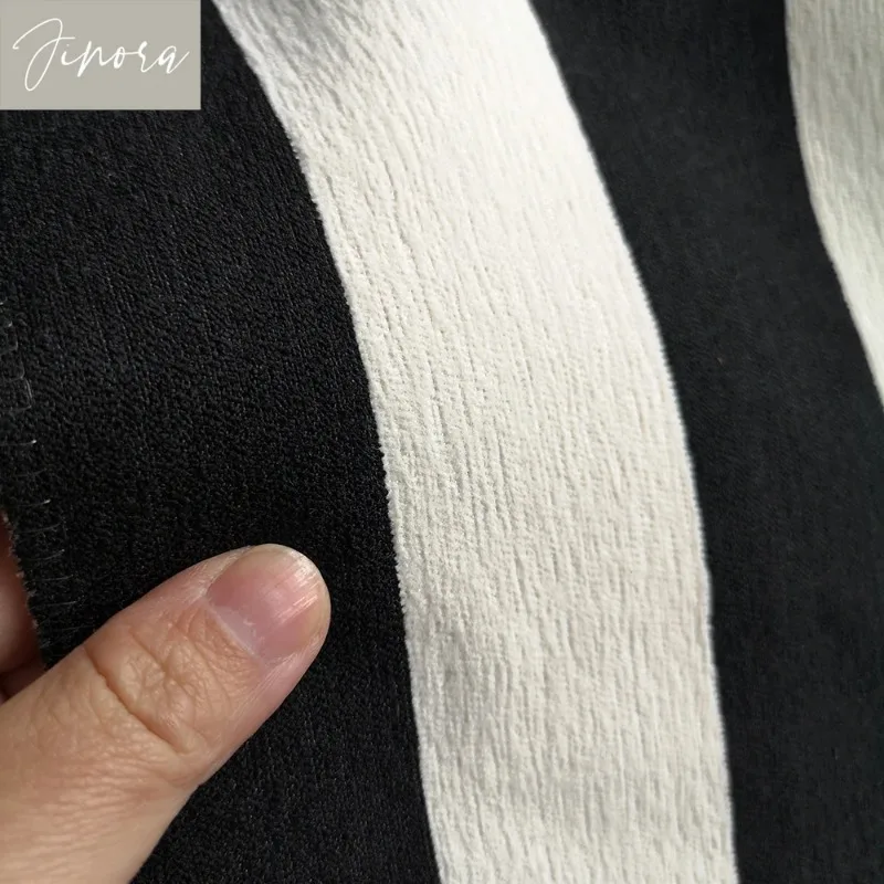 

Black and White Striped Curtains for Bedroom and Living Room Customized Light Luxury Thickened Chenille Curtain Fabric Blackout