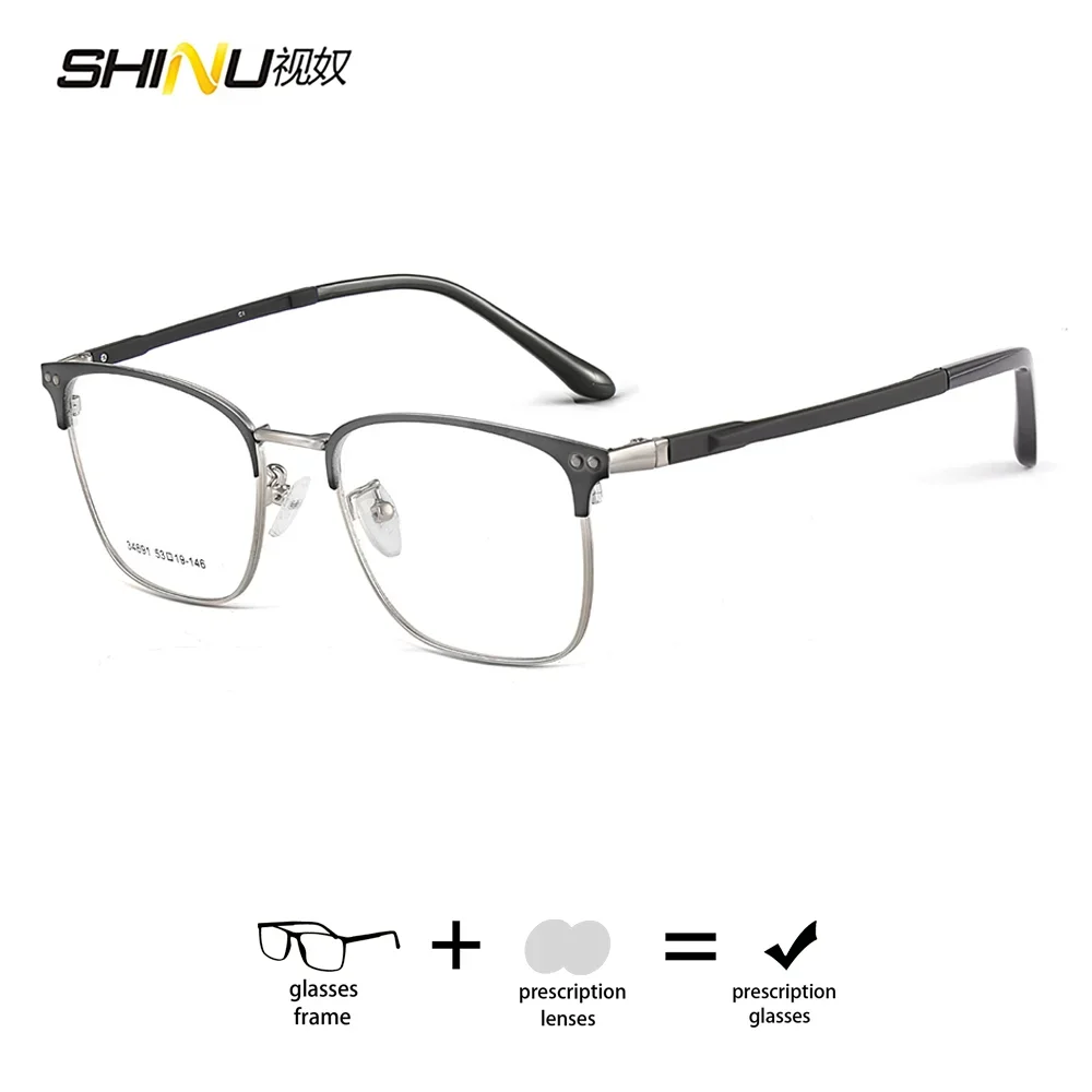 

Prescription Glasess Designer Multifocal Progressive Reading Glasses Glasses Square Frame for Men Myopia Anti Blue Light Lenses