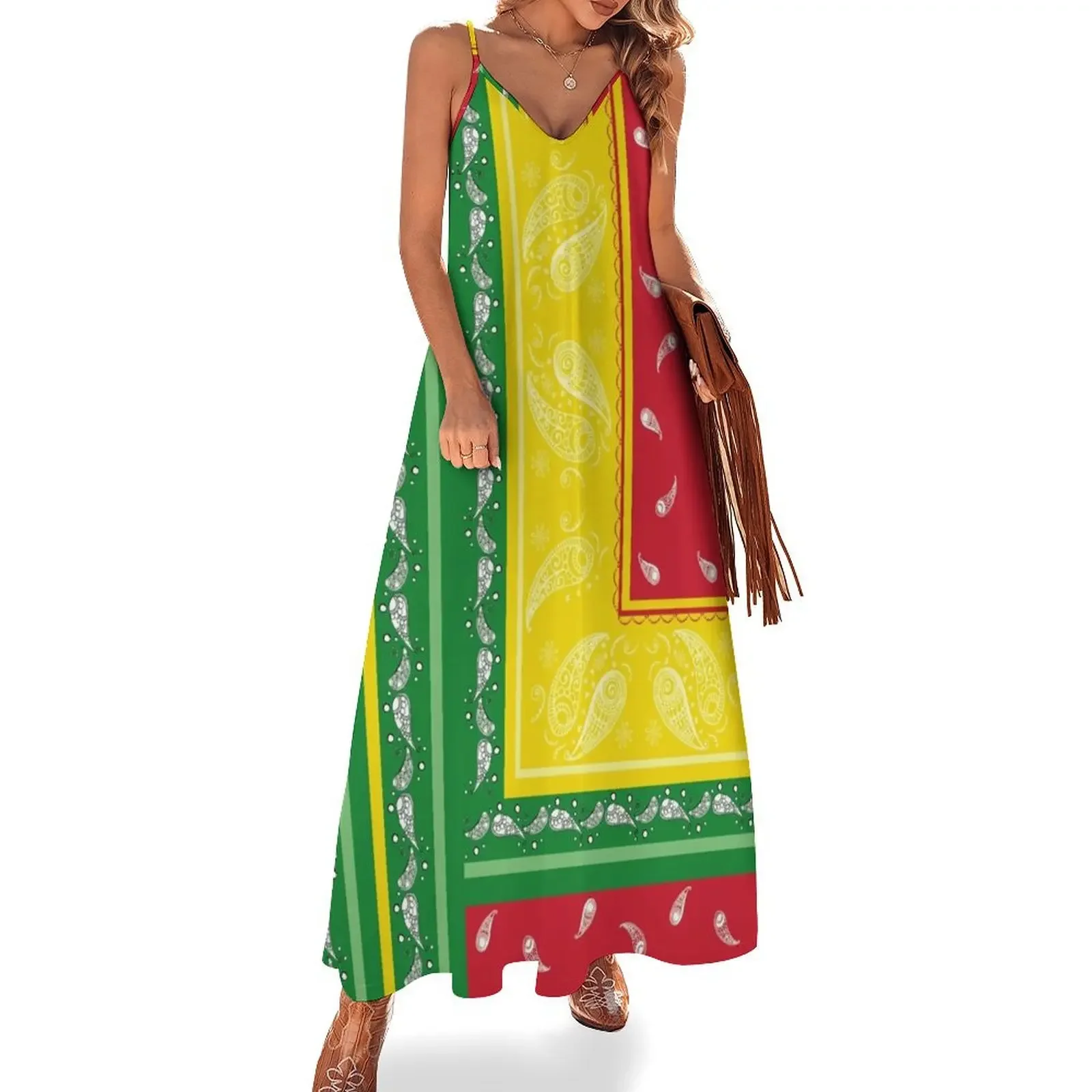 Paisley Bandana Rasta Hippie Sleeveless Dress elegant dresses plus sizes summer women's suit Dress