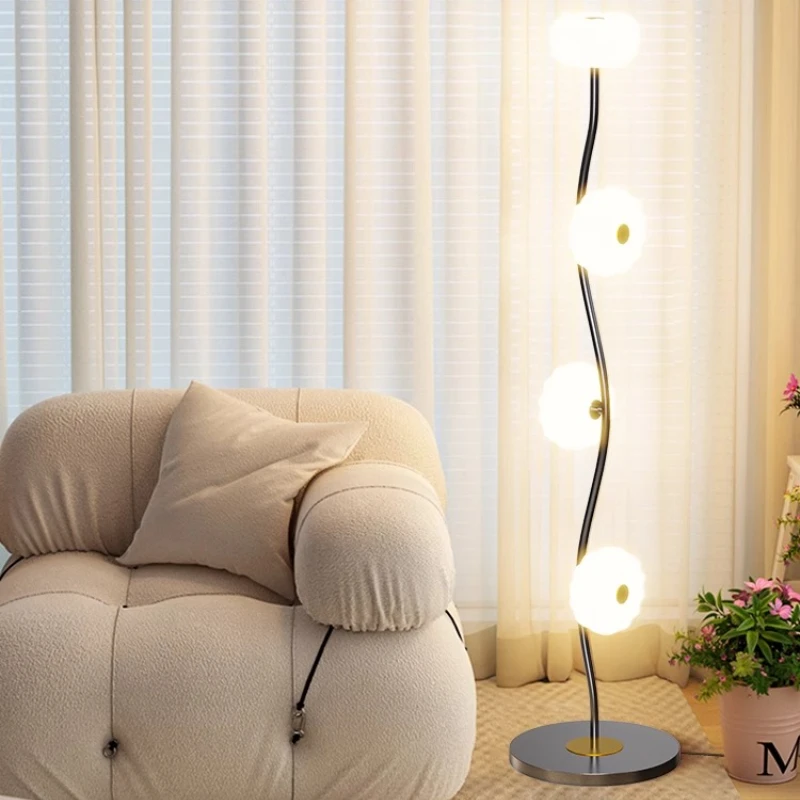 الشمال الإبداعية الحد الأدنى مصابيح أرضية كروية بولي كلوريد الفينيل عاكس الضوء شخصية الفن ديكور جو أضواء عمودية الإنارة #3