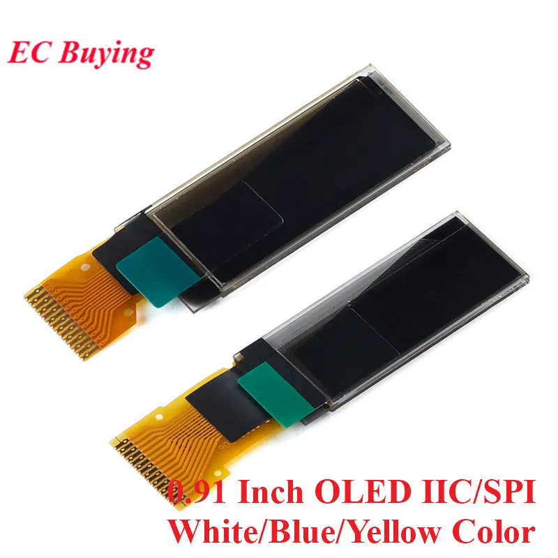 0.91 Inch Oled Module 0.91 "Scherm Wit/Blauw/Geel 128X32 128*32 Lcd Led Display Module Iic Spi Interface Ssd1306 Voor Arduino