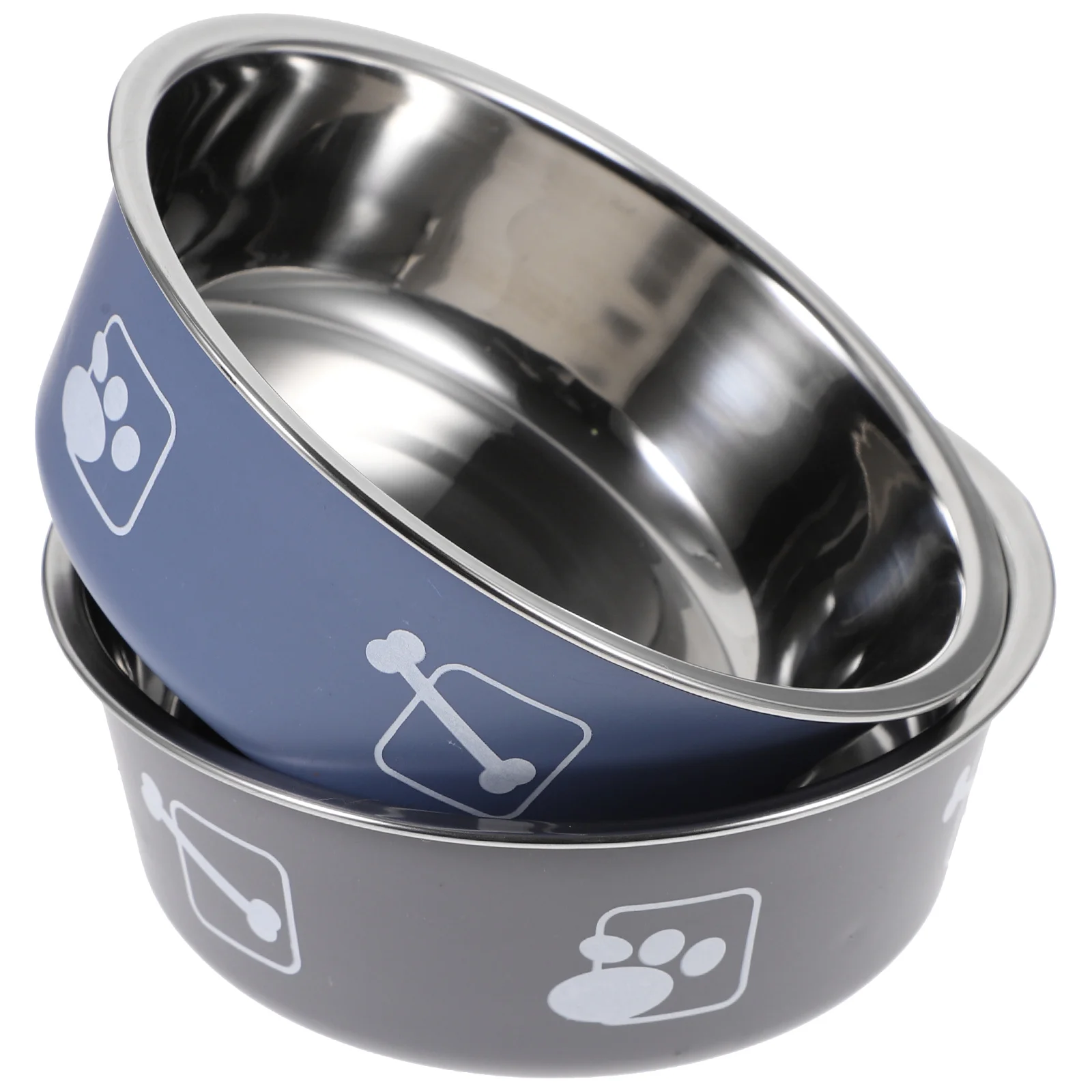 

2pcs Stainless Steel Pet Bowl Anti-Slip Dog Food Feeder Double Layer Durable Cat Dog Feeding Bowl Household Pet Supply
