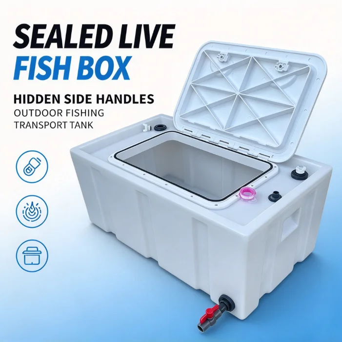 Live Fish Transport Box Portable Handle Outdoor Fishing Leakproof Sealed Cooler Tank Vehicle Carrying Aquaculture Storage Contai