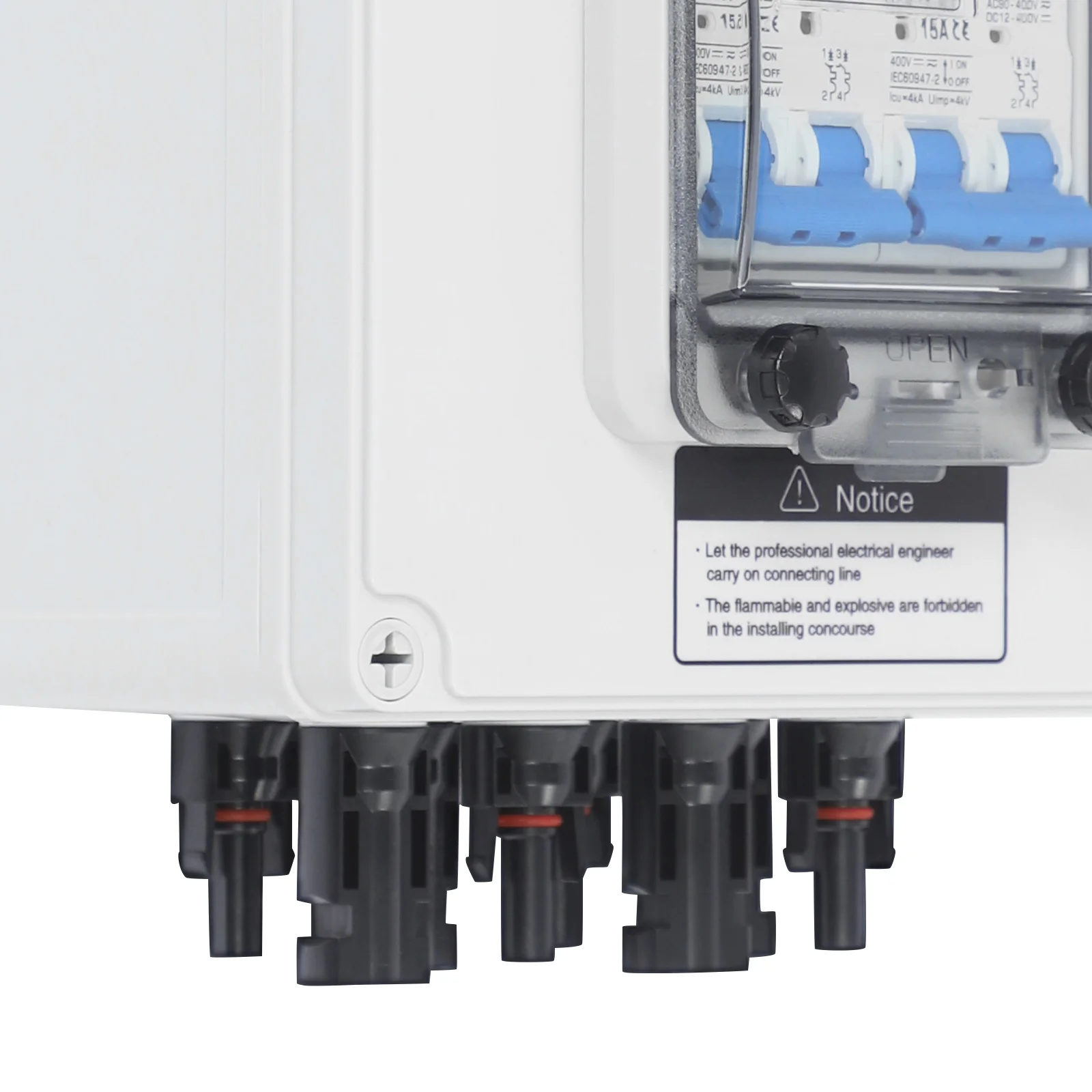 DC 12–400 V PV-Kombinator-Box, 4 Eingänge, 4 Ausgänge, 2 Eingänge, 2 Ausgänge, Solar-Leistungsschalter, IP67 wasserdicht, Flammschutz, Überspannungsschutz – Detail 24