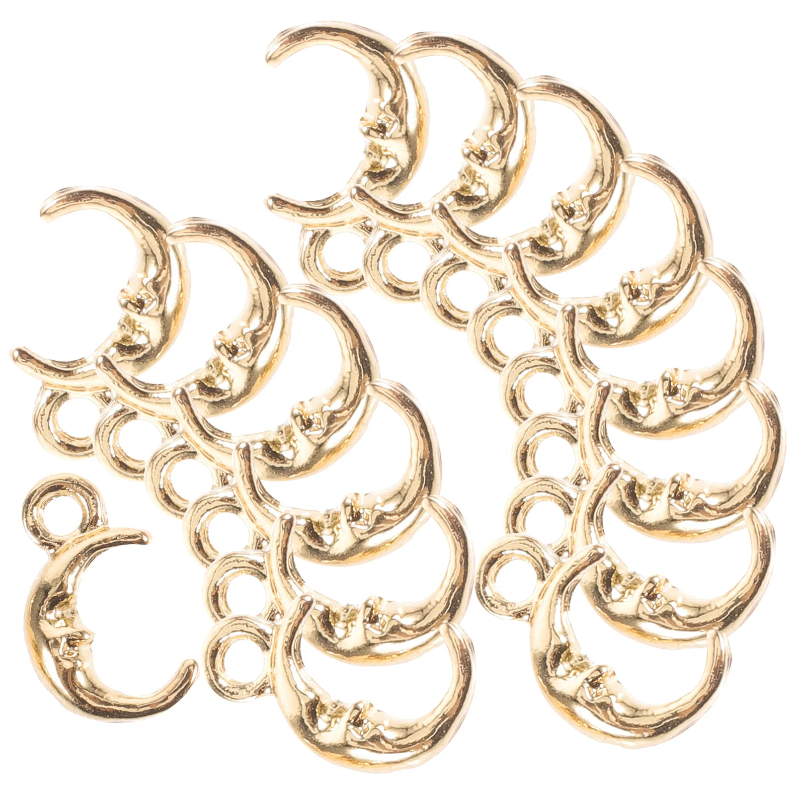 

20Pcs Small Moon Charms Pendants Jewelry Making Ornaments for Necklaces Earrings Bracelets DIY Craft Supplies Mini Charms