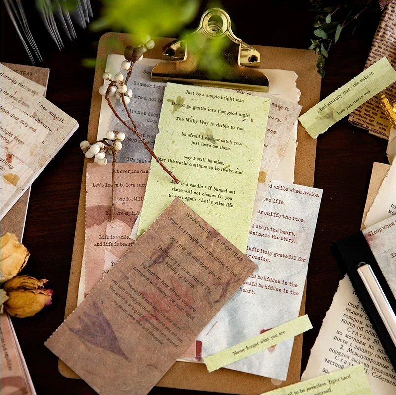 40Pcs Per Pack Material Book light Message Backing Decorative Memo Writing Pad Scrapbooking Handbook 175*65MM