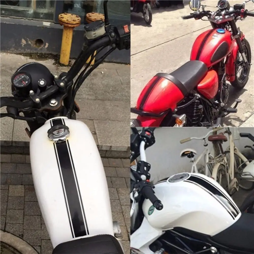 

Hot Sales!!! Universal Motorcycle Fuel Oil Tank Striped Sticker Reflective Decal DIY Decor