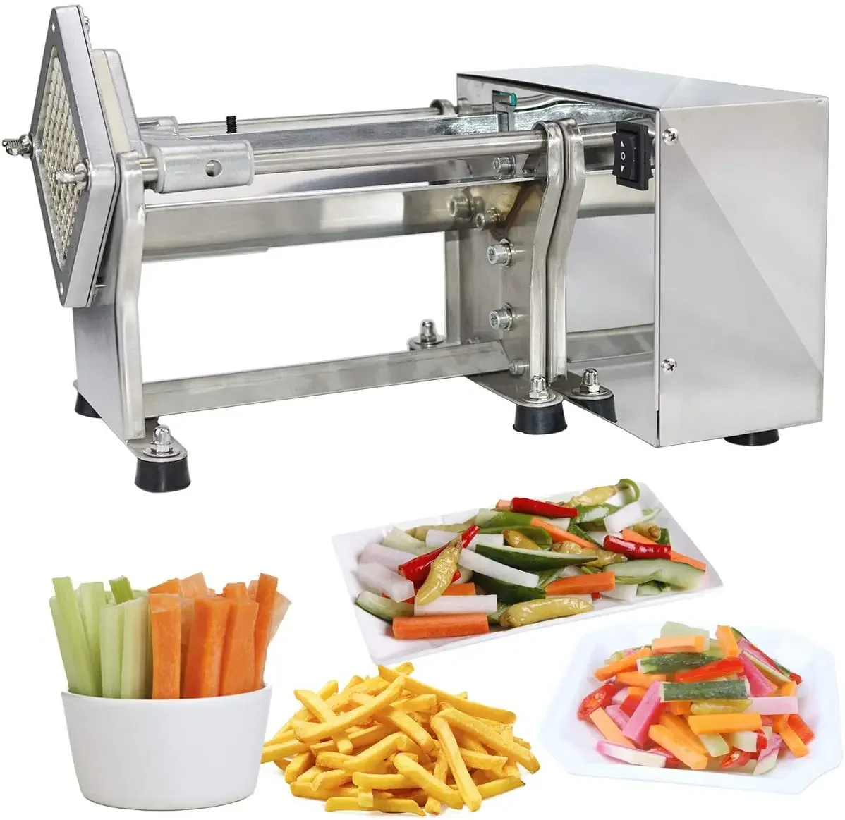 

220V Electric French Fry Cutter - Automatic Multi-functional Potato Slicer for Restaurant and Home Use