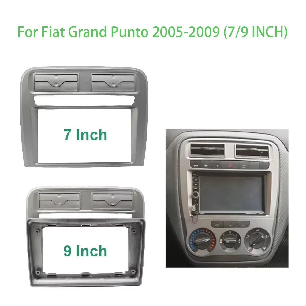 

7/9-дюймовый двойной 2-диновый автомобильный радиоприемник, подходит для Fiat Grand Punto 2005-2009, установка приборной панели, накладка, рамка, стерео комплект