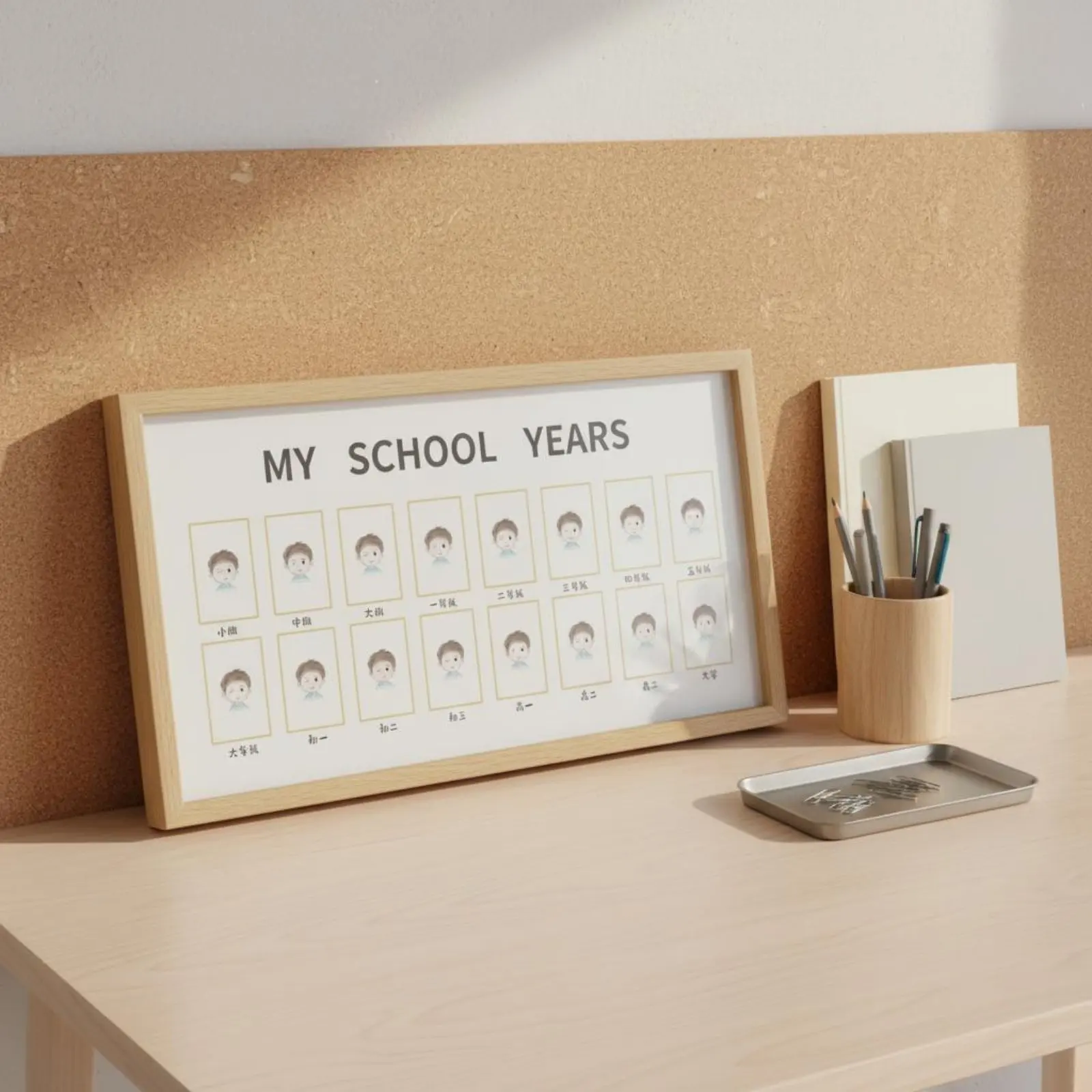 

Growth Memorial Frame Mortise and Tenon Joinery School Years Frame Pre-K to 12 Photo Display Personalized Wall Art for Students