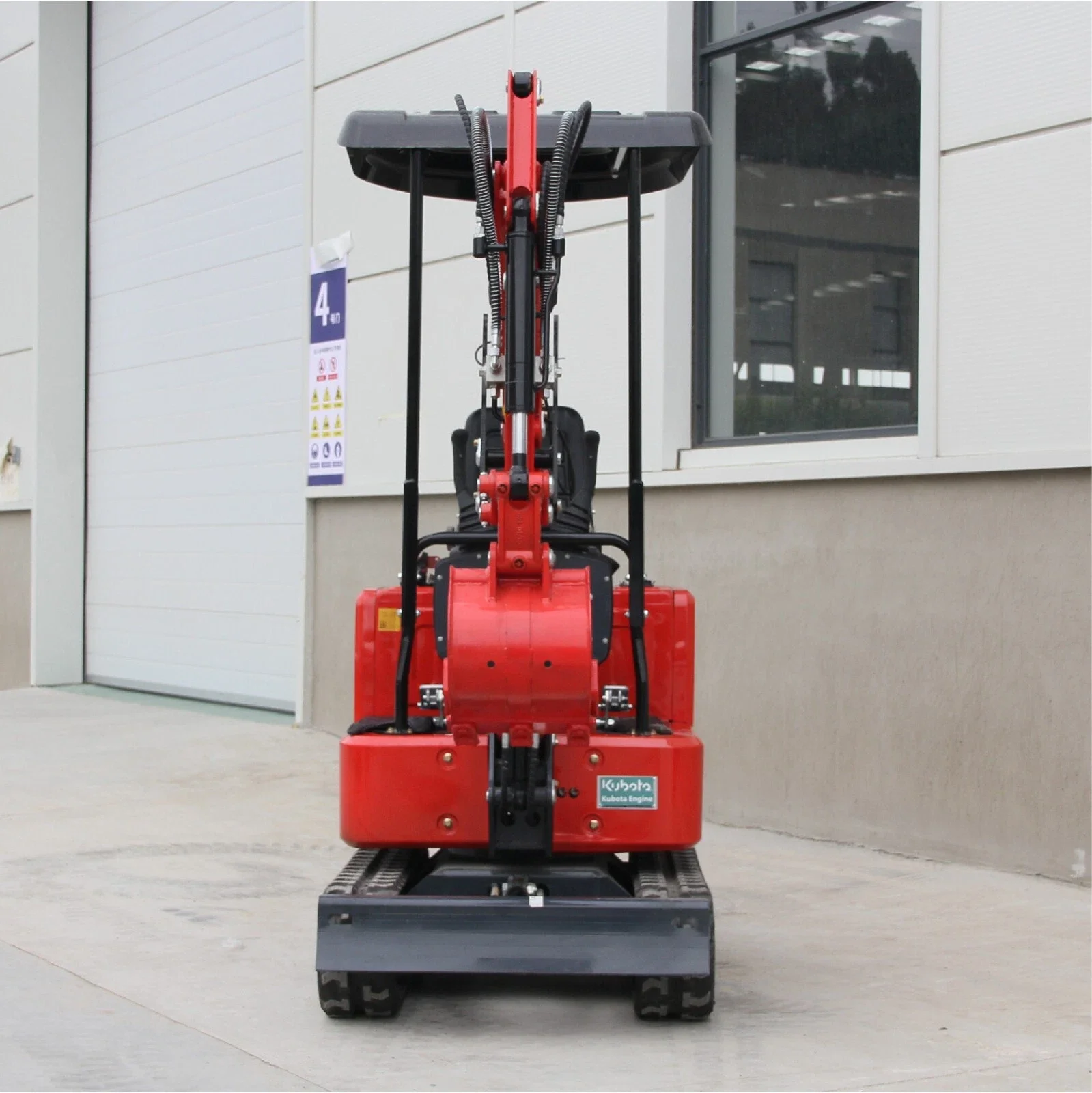 1.1Ton red Kubota Engine Mini Excavator Hydraulic Thumb Tracked Crawler Diesel free Shipping