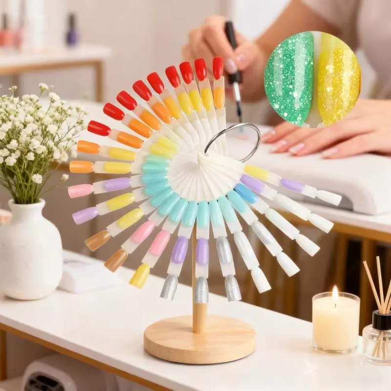 150 قطعة مسمار الفن شكل مروحة عرض الرسم البياني الطبيعي هلام البولندية التلوين عينة ممارسة التدريب أظافر صناعية مع حلقة قابلة للإزالة #1