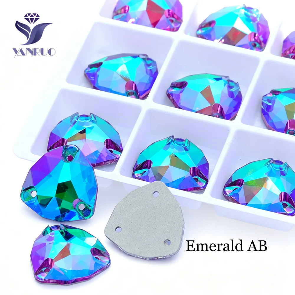 YANRUO 3272 Trilliant Kristall-Aufnähsteine 12mm 16mm Charm AB Schmuckglassteine für Jacken- und Kleidungsdekoration – Detail 7