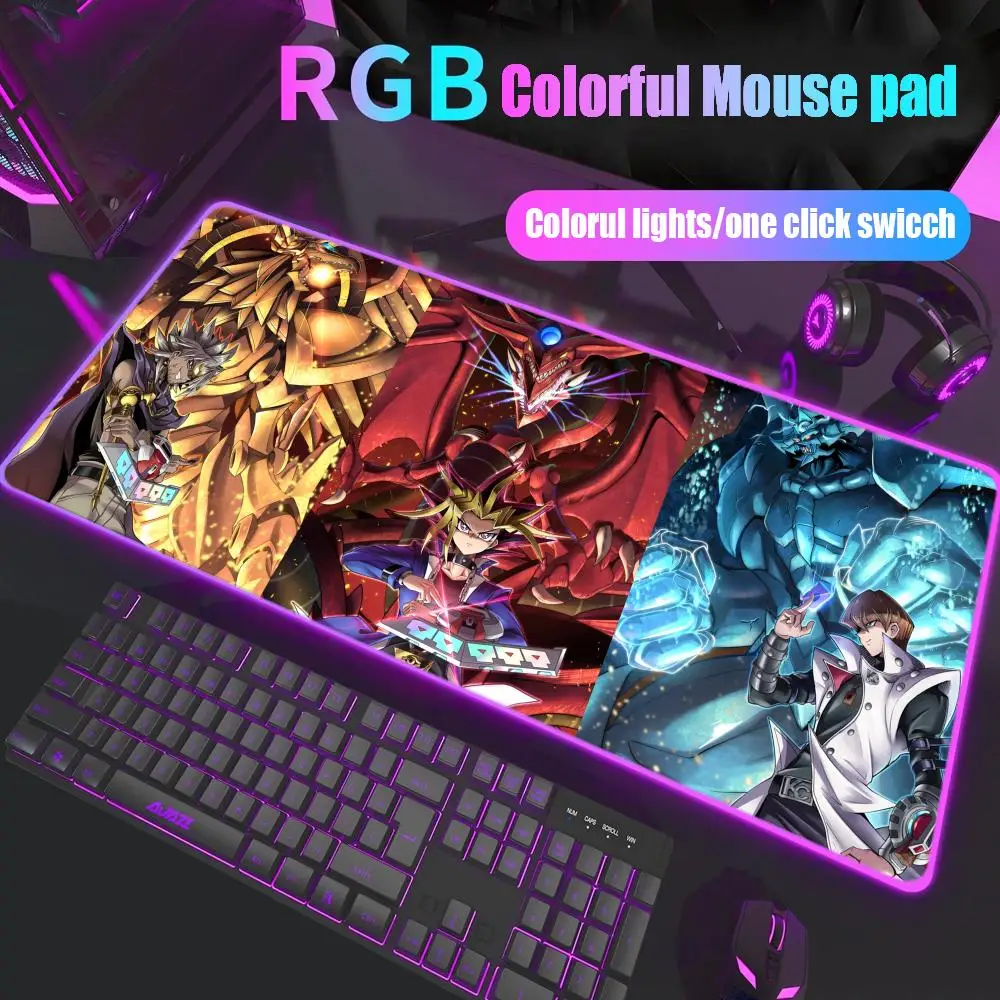 

Yu Gi Oh Mouse Pad Gamer Rgb Desk Mat Back Light Led Mousepad Setup Gaming Accessories Deskmat Big Mousepepad Backlight