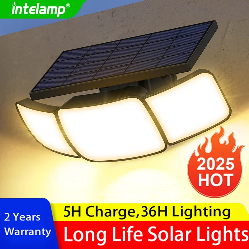 

Солнечные фонари для улицы с 3-режимным датчиком движения, супер яркий настенный светильник IP65, водонепроницаемый уличный фонарь для сада, двора, гаража