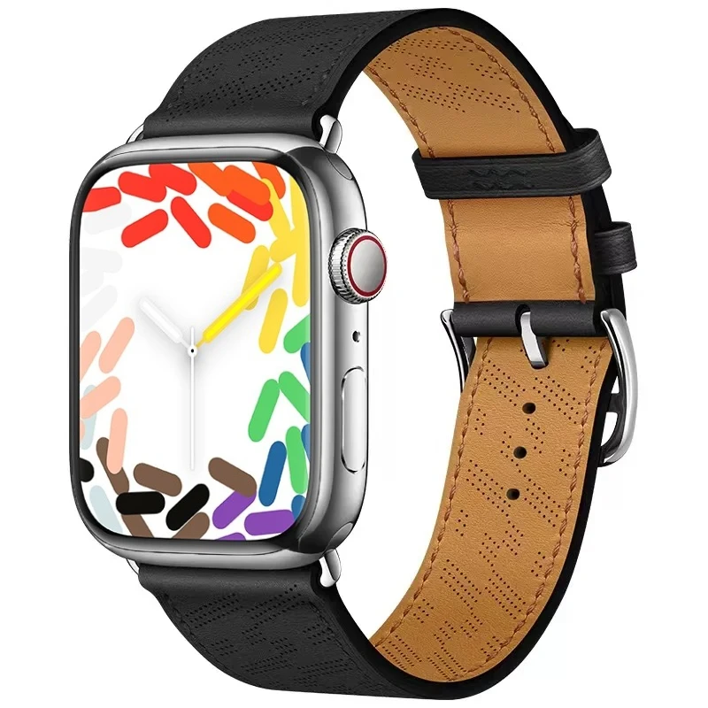 حزام من الجلد الطبيعي لساعة أبل 49 مللي متر 46 مللي متر 45 مللي متر 41 مللي متر 44 مللي متر 42 مللي متر 40 مللي متر سوار رياضي الفرقة iWatch Ultra/2 10 9 8 7 6 5 4 3 SE