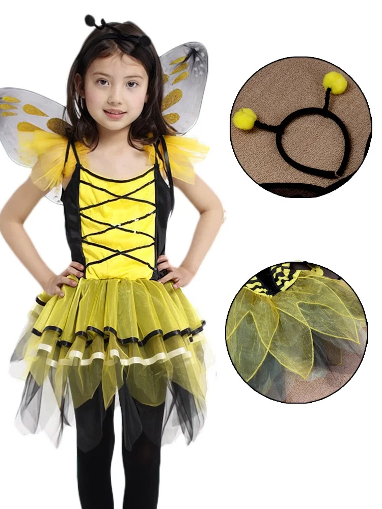 Children\'s Halloween costumes Girl animal insects dress up to perform bee Polka order ladybug beer show costumes