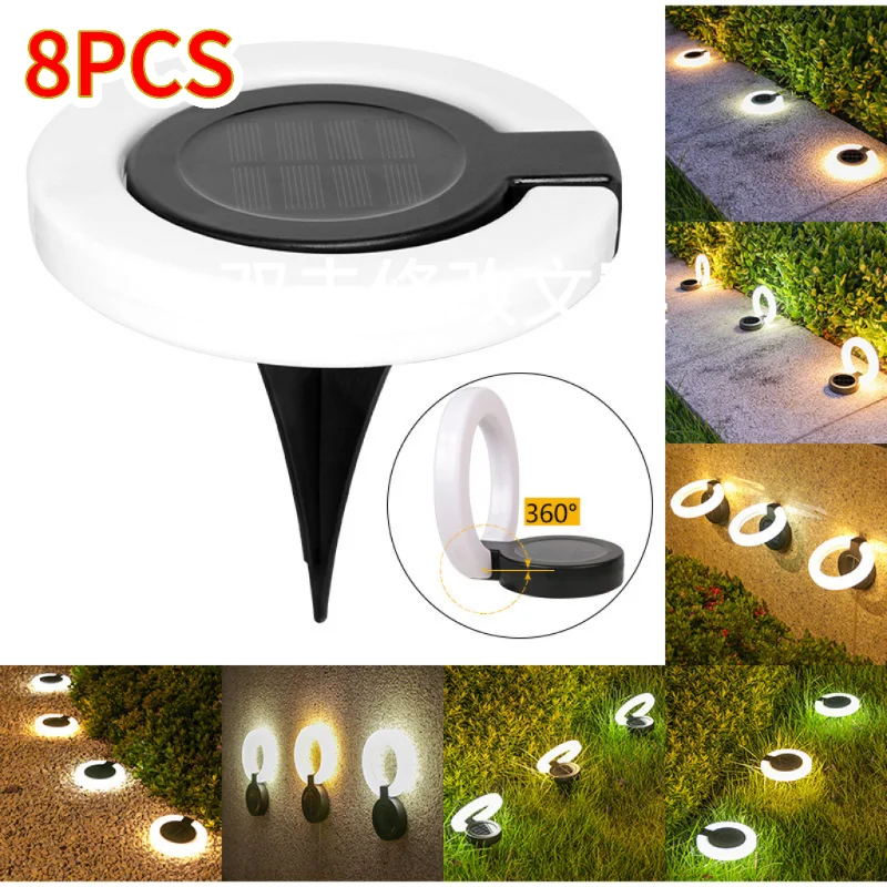 

LED Solar Outdoor Lights Waterproof 360° Adjustable Landscape Light Garden Decoration Fence Stake Lawn Porch Walkway 1~8PCs