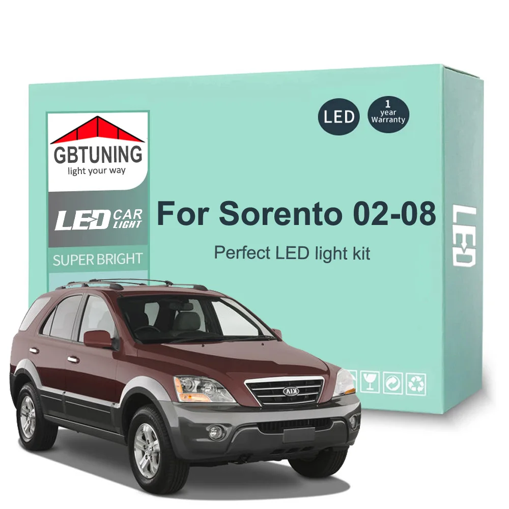 15szt Akcesoria samochodowe do KIA Sorento 1 MK1 I JC 2002 2003 2004 2005 2006 2007 2008 Żarówka LED do wnętrza bagażnika Canbus Dome