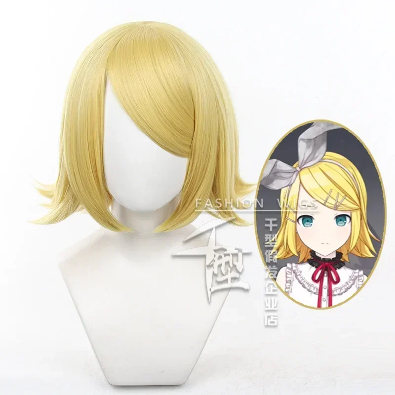 Anime Kagamine Rin Cosplay Wig  Party Anime Kagamine Rin Cosplay Wigs Heat Resistant Synthetic Wigs