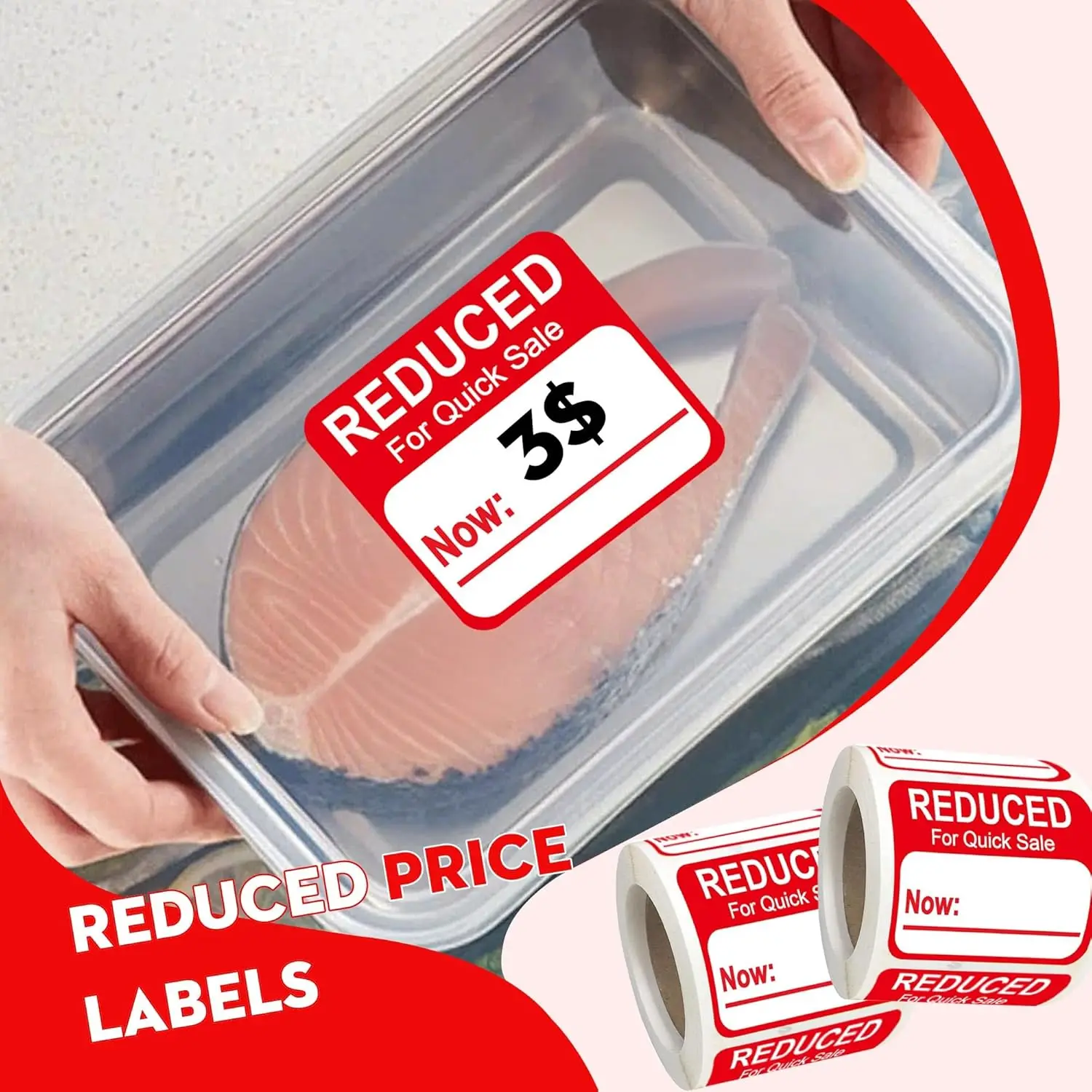 

6 рулонов этикеток для супермаркетов, 1,8 x 2 дюйма, 500 шт.