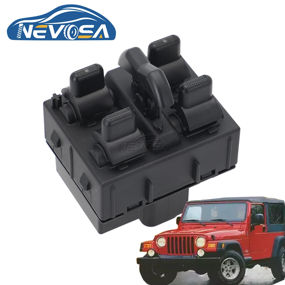 

SORGHUM 4602756AB Power Master Window Control Switch Lifter Button For Jeep Wrangler Mopar 4 Door 2007 2008 2009 2010 4602756AA