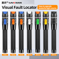 SAIVXIAN 60MW/50MW30MW/20MW/10MW/5MW Visual Fault Locator Fiber Optic Cable Tester 10-60Km Range VFL FC/SC/ST Optic