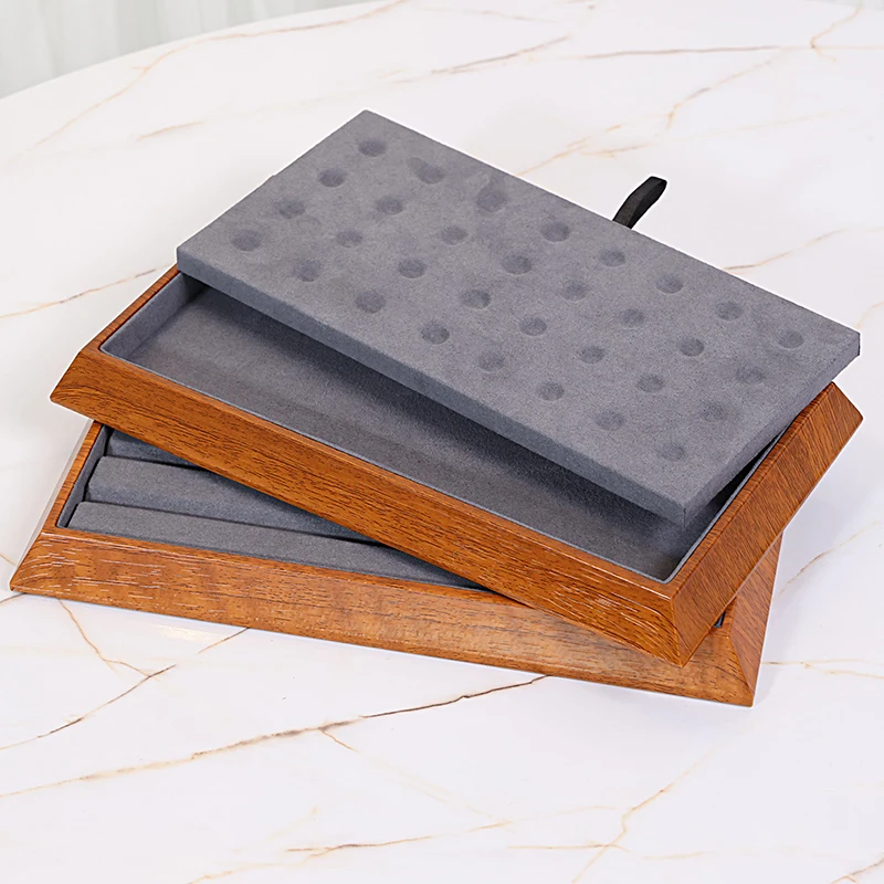 Durable Wood Grain Gemstone Tray - Diamond & Pearl Storage Tray, Multi-Purpose Bangle Viewing Dish for Jewelry Live Broadcast Pr