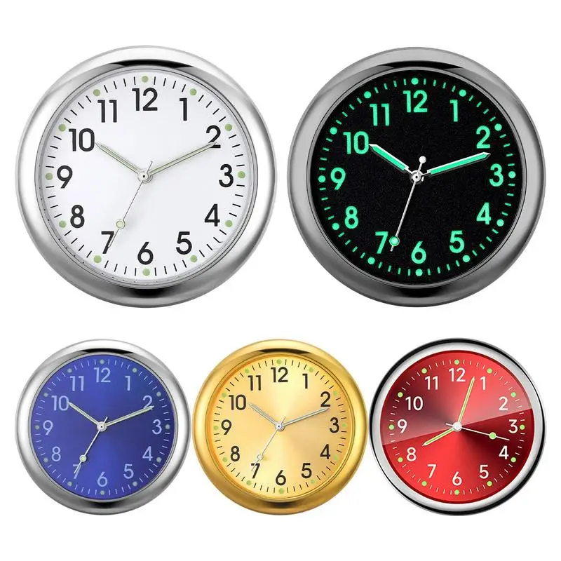 Clock For Car Dashboard Luminous Small Analog Clock Automotive Replacement Clocks Quartz Stick On Clock For Car Dashboard Boat