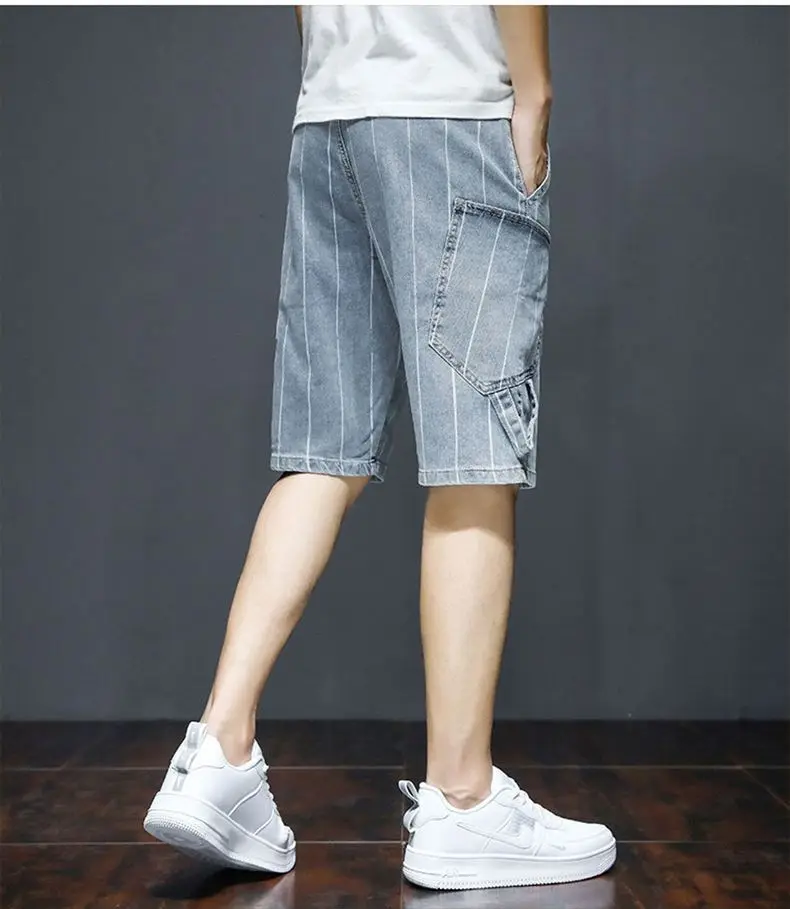 Men Denim Summer Thin Elastic 55-point Trend Korean Versatile Casual Pants