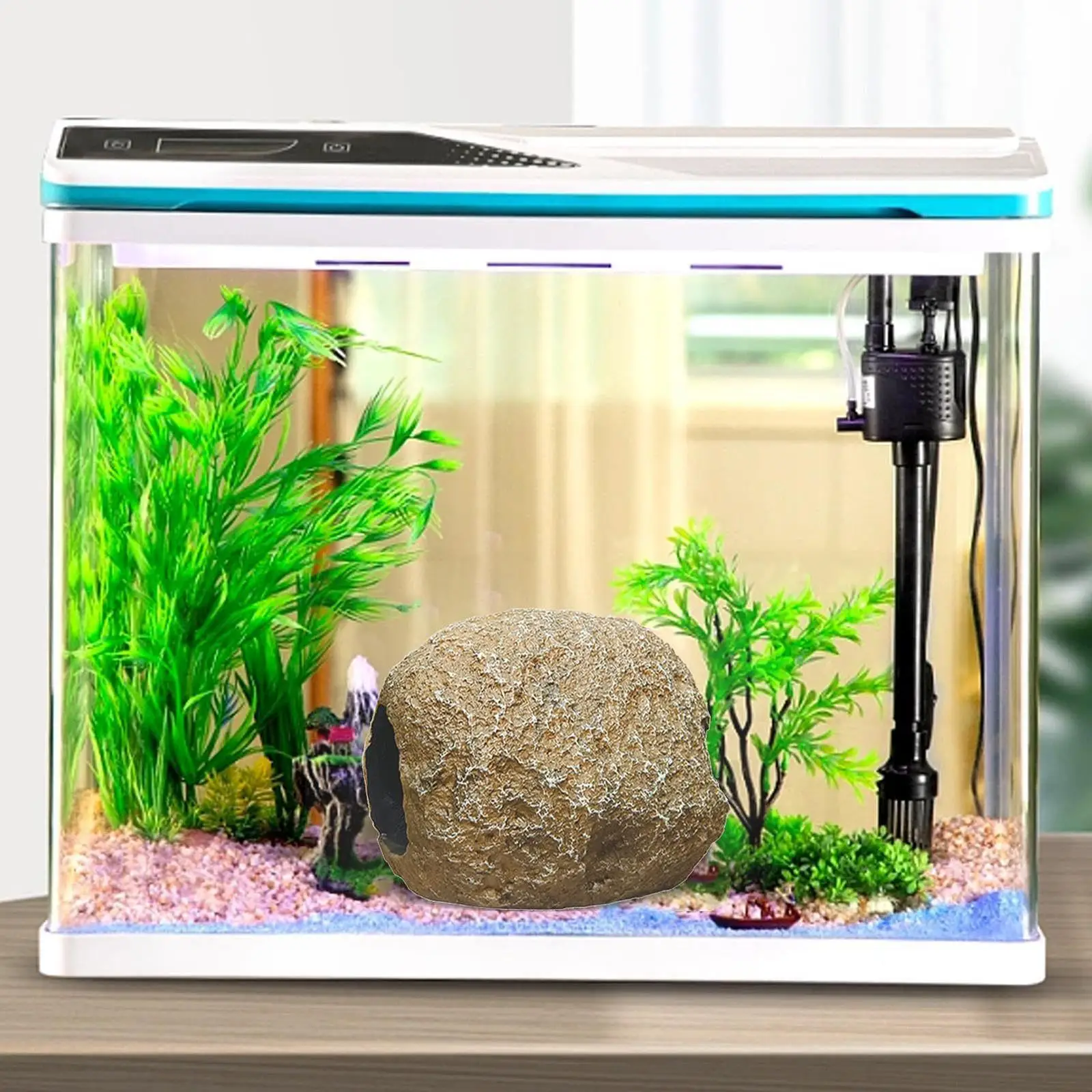 Aquarium Hideaway Rock Aquarium Decoration Resin Crafts Play Lifelike Breed Hide Cave Fish Tank Ornament for Desktop Home