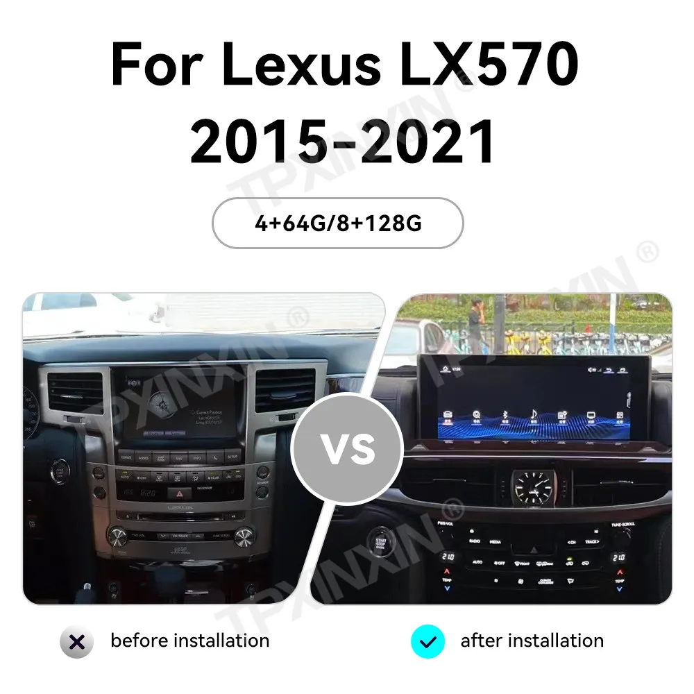 For Lexus LX570 2015 - 2021 Android Car Radio 2Din Stereo Receiver Autoradio Multimedia Player GPS Navi Head Unit Screen