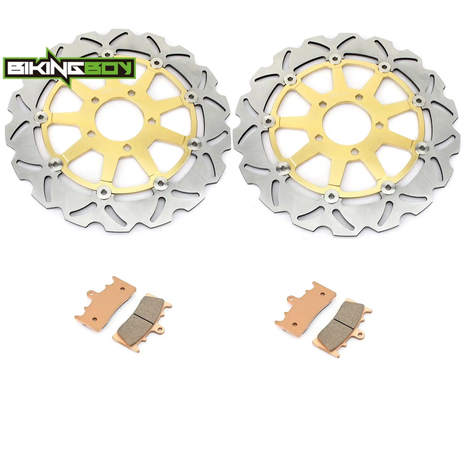 BIKINGBOY Front Brake Disks Discs Rotors Pads For GSXR 750 96-99 TL1000R 98-03 GSX1300R Hayabusa 99-07 06 05 04 GSX-R 1000 01 02