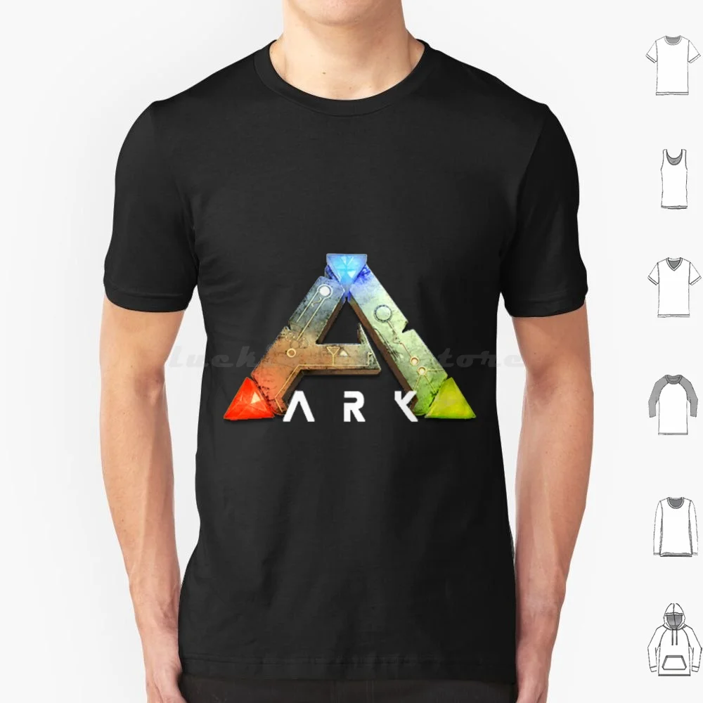 Ark Survival Logo T Shirt Big Size 100% Cotton Ark Ark Survival Evolved Dinosaur Gaming Survival Game Dino Evolved Steam Gamer