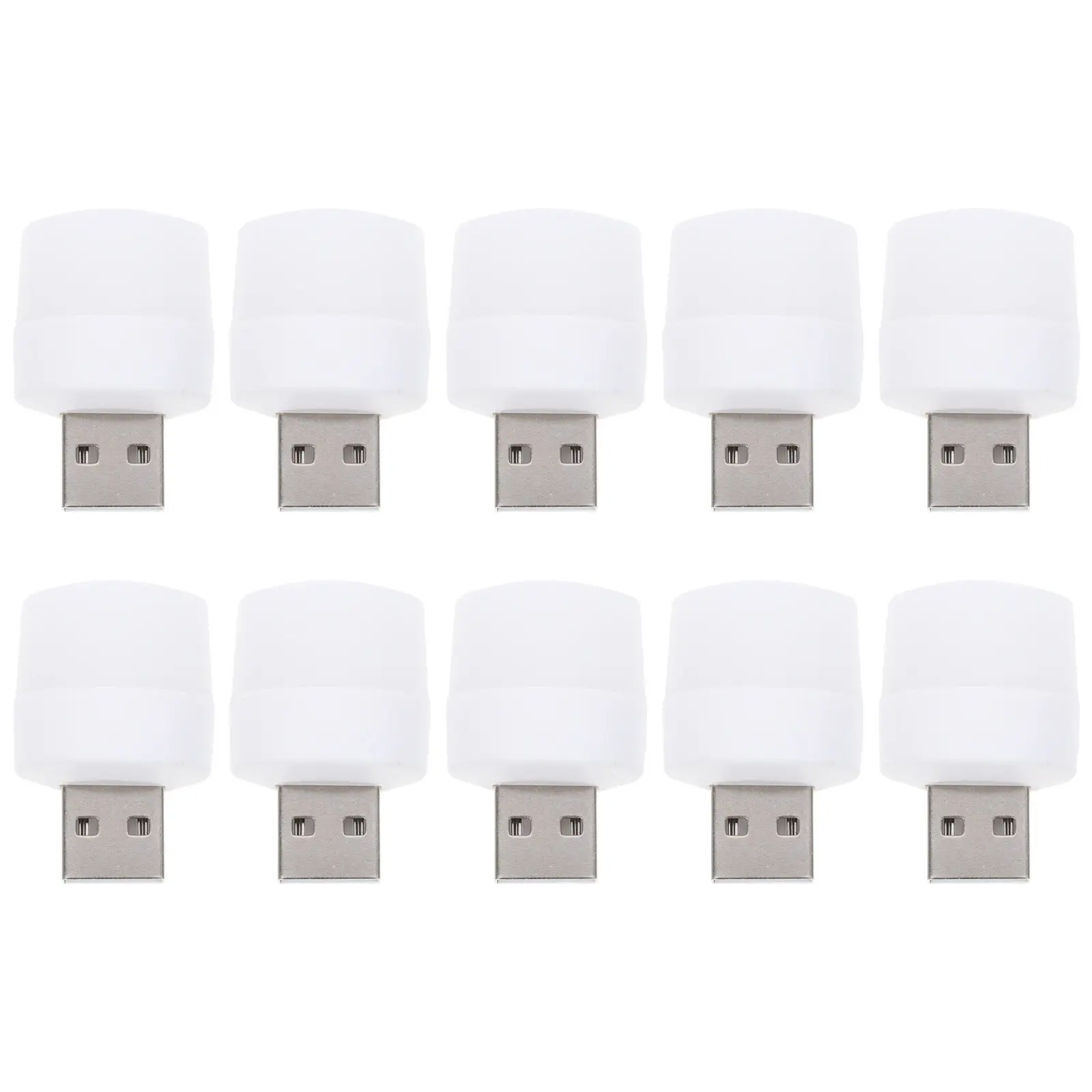 10Pcs USB Night Light Portable LED Mini Lamp High Brightness Ambient Lighting for Car Laptop Indoor Use Frosted Shade