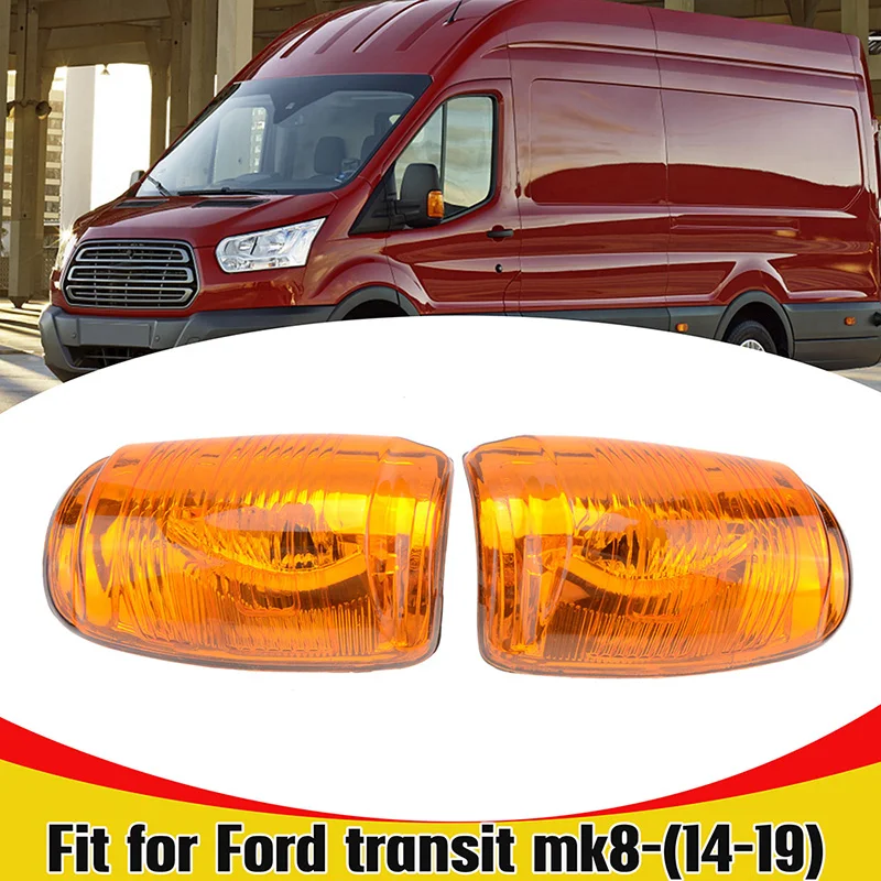 Rhyming Rearview Mirror LED Turn Signal Light Indicator Lamp Lens Cover Fit For Ford Transit MK8 2014 - 2019 Car Accessories