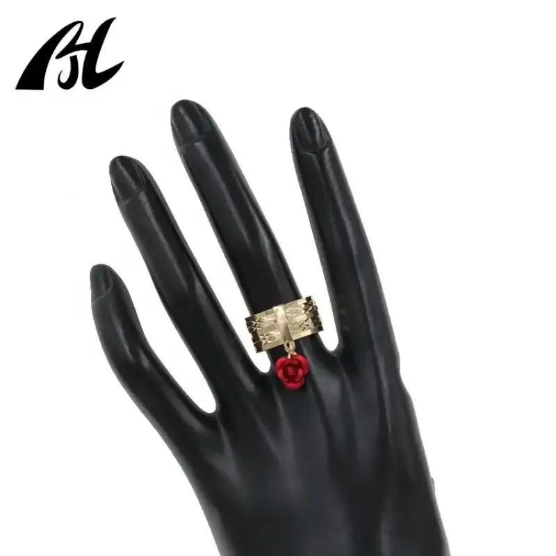 New solid color multi-ring Clover Religious Jewelry Oro Laminado 14k Mariposa Semanario Ring in Gold Layered