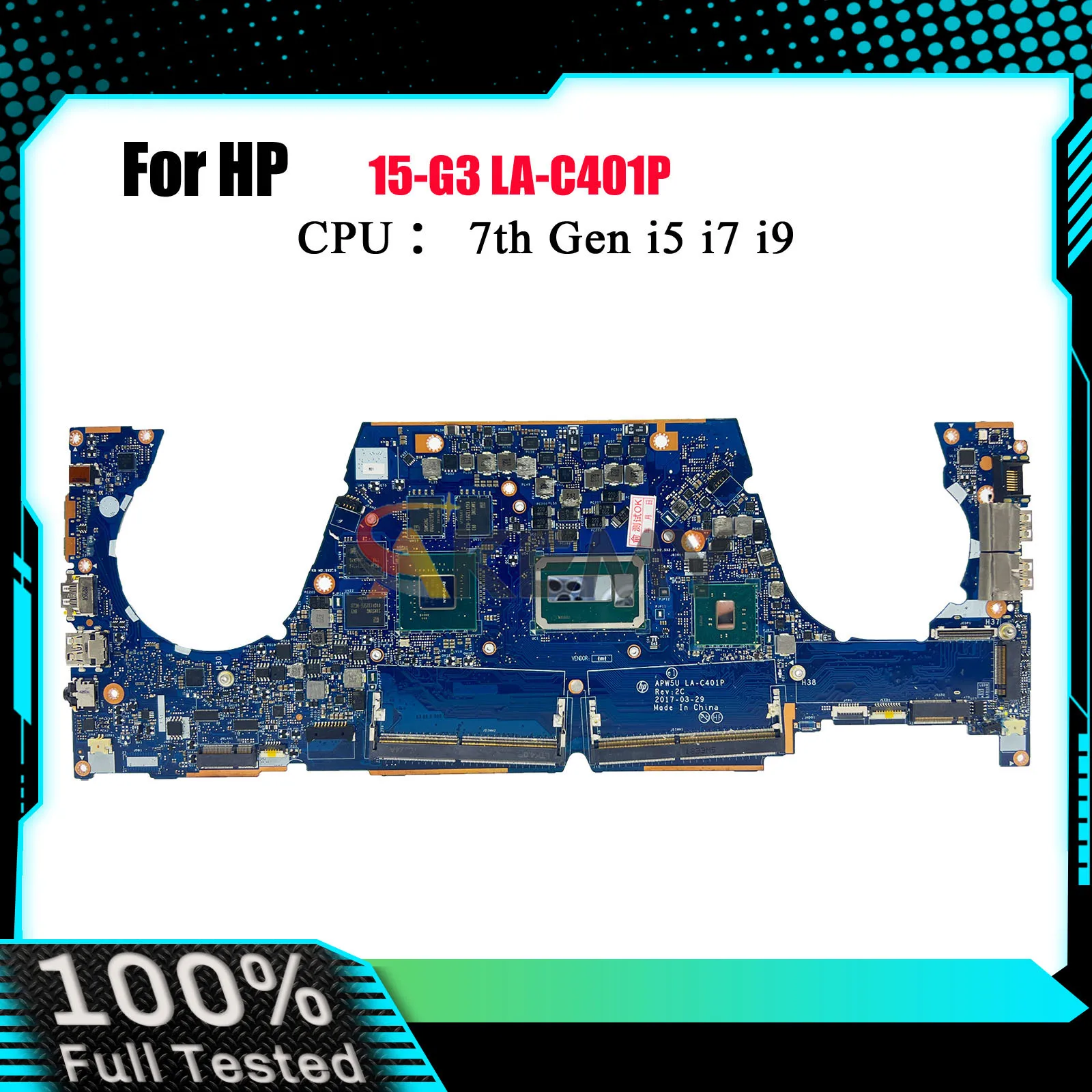 

LA-C401P Laptop Motherboard For HP ZBook 15 G3 With i5 i7 CPU M1000M 4GB GPU 840934-001 840934-601 100% Fully Tested