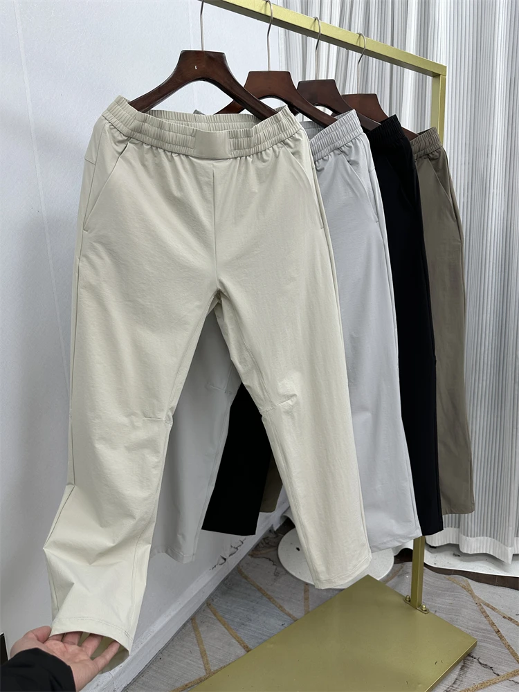 Quick Dry Ice Silk Men's Casual Pants Breathable Skin-Friendly Outdoor Leisure Sports Long Trousers Thin Fashionable City Style