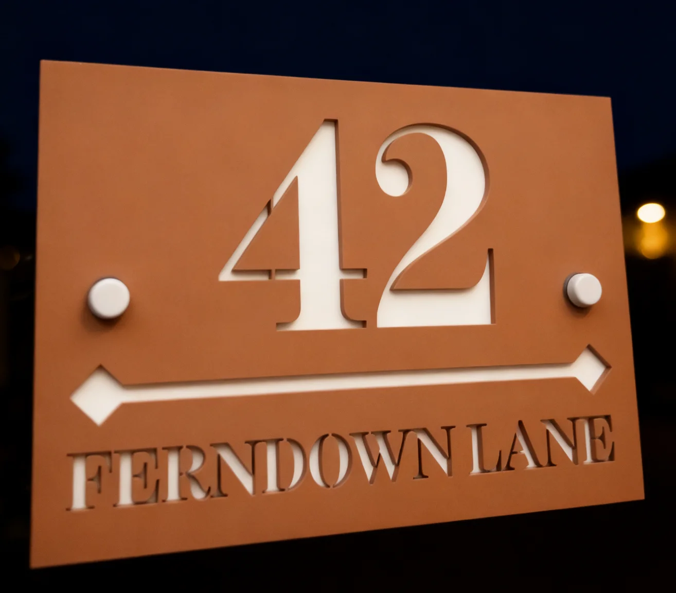 علامة رقم المنزل المخصصة تصميم خط الماس الخلفي مرآة مع لوحة المواجهة، هدية منزلية جديدة، علامة العنوان