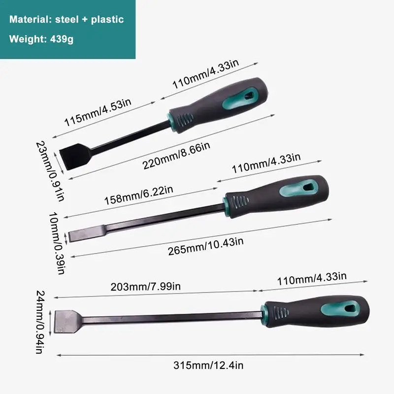 Carbon Scraper Gasket Carbide Scraper Tool 3pcs Wide Scraper Mechanic Set Kit For New Gasket Installation Professional Mechanics