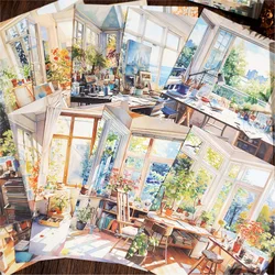 30pcs/lot Memo Pads Material Paper Fantasia of the Old Days Junk Journal Scrapbooking Cards Retro Paper