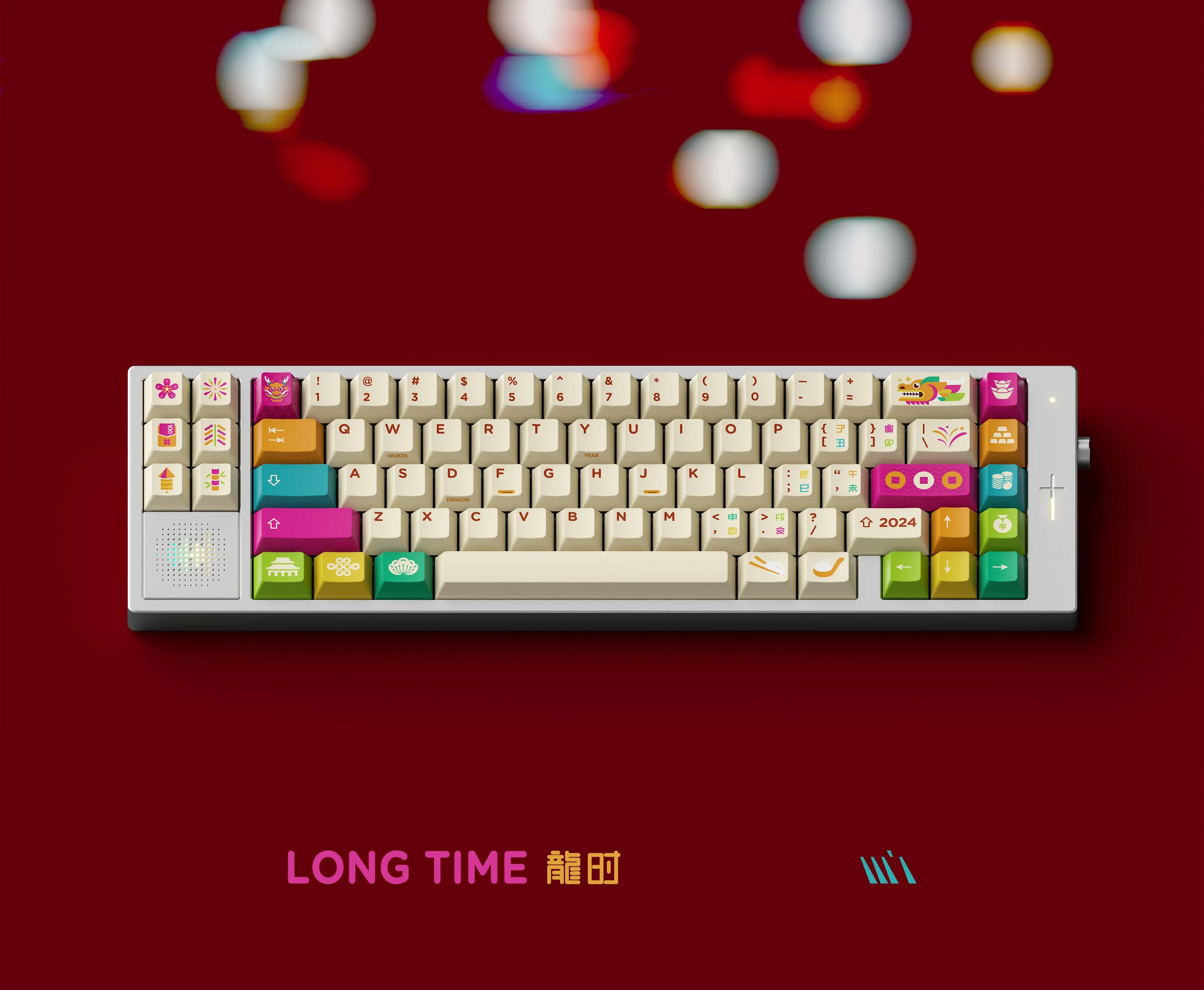 

Original New Year's Theme Keycaps-Hours-170 + Keys Original Factory Height PBT Full Five-Sided Sublimation Mechanical Keyboard