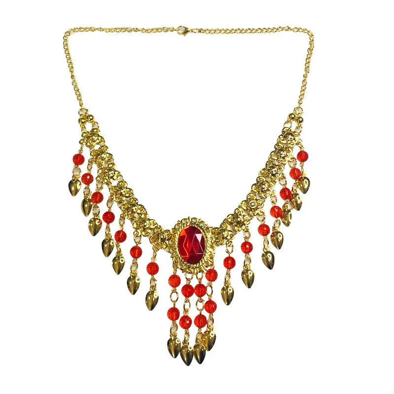 Collier de Perles Rouges Personnalisé pour Enfant et Adulte, Accessoires de brevIndienne, Spectacle sur Scène, Rave, Vente en Gros