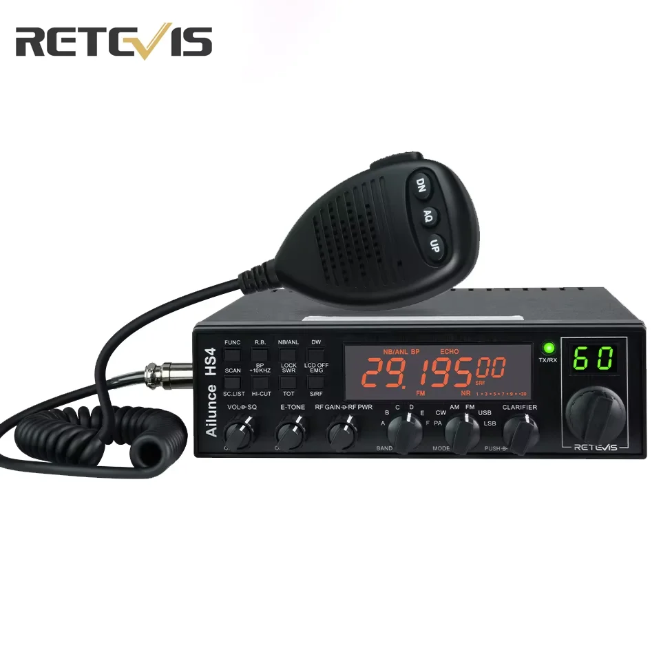 Retevis HS4 10 mètres Radio amateur longue portée Radio Mobile commutateur multimode double montre 6 bandes de fréquence émetteur-récepteur Mobile