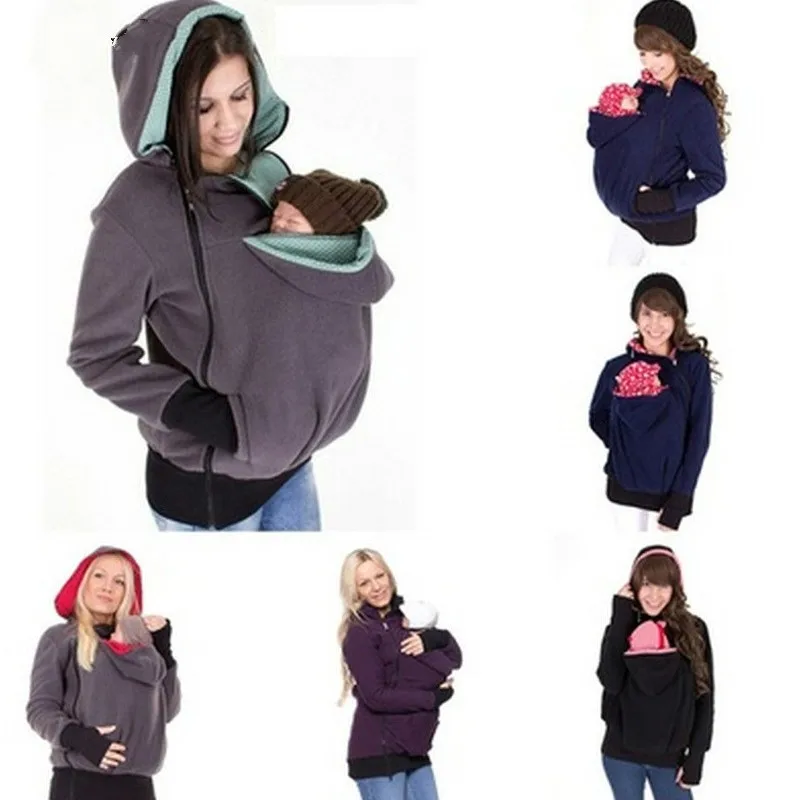 S-3XL Baby Carrier Jacket Kangaroo Hoodie Winter Maternity Hoody Outerwear Coat For Pregnant Women Carry Baby Pregnancy Clothing