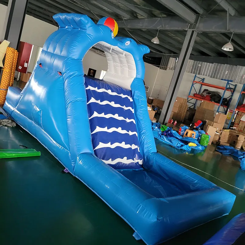 Dolphin theme Inflatable Slide With Pool Small Slide Hot Sale Summer Carnival Inflatable Slide