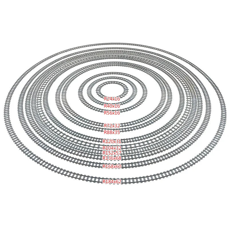 Multi Angle Curved Train Track Railroad Scene Building Blocks MOC Cross Track Bricks Toys Rail Car Compatible With LEGO