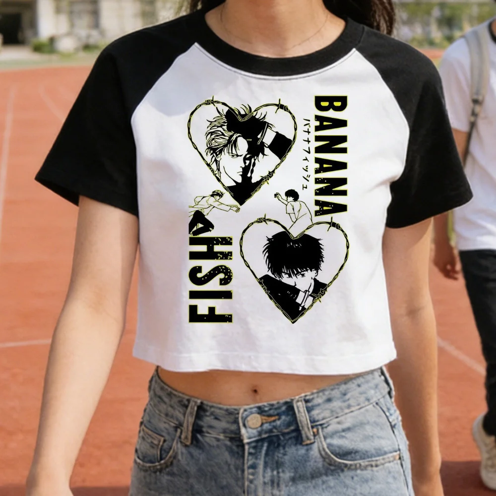 Banana Fish cropped top girl jojifuku japan grunge japanese manga t-shirt graphic dollette korean fashion